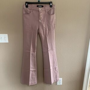 Express bell flare pants in Pink ONLY